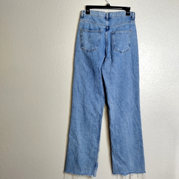 ZARA high Rise Full Length Straight Leg Jeans Sz 6 - Picture 7 of 10